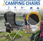 Padded Camping Chairs Deluxe Folding with Cup Holder (Set of 2)
