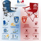 Padded Camping Chairs Deluxe Folding with Cup Holder (Set of 2)