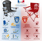 Padded Camping Chairs Deluxe Folding with Cup Holder (Set of 2)