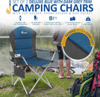 Padded Camping Chairs Deluxe Folding with Cup Holder (Set of 2)