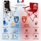 Padded Camping Chairs Deluxe Folding with Cup Holder (Set of 2)