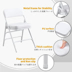 Padded Folding Chair Foldable with Fabic Thick Cushion (2 Pack)