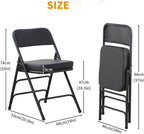 Padded Folding Chair Foldable with Fabic Thick Cushion (2 Pack)