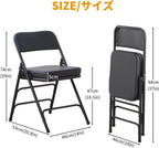 Padded Folding Chair Foldable with Fabic Thick Cushion (2 Pack)