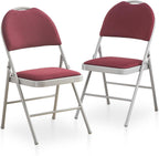 Padded Folding Chair Foldable with Fabic Thick Cushion (2 Pack)