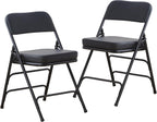 Padded Folding Chair Foldable with Fabic Thick Cushion (2 Pack)