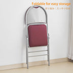 Padded Folding Chair Foldable with Fabic Thick Cushion (2 Pack)