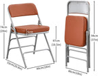 Padded Folding Chair Foldable with Fabic Thick Cushion (2 Pack)