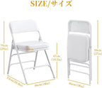 Padded Folding Chair Foldable with Fabic Thick Cushion (2 Pack)