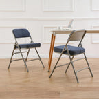 Padded Folding Chair Foldable with Fabic Thick Cushion (2 Pack)