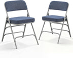 Padded Folding Chair Foldable with Fabic Thick Cushion (2 Pack)