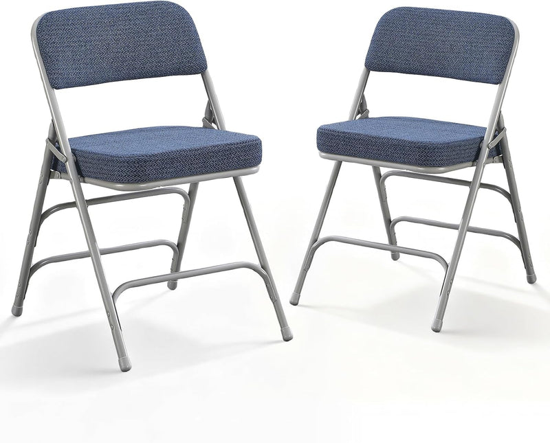 Padded Folding Chair Foldable with Fabic Thick Cushion (2 Pack)