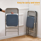 Padded Folding Chair Foldable with Fabic Thick Cushion (2 Pack)