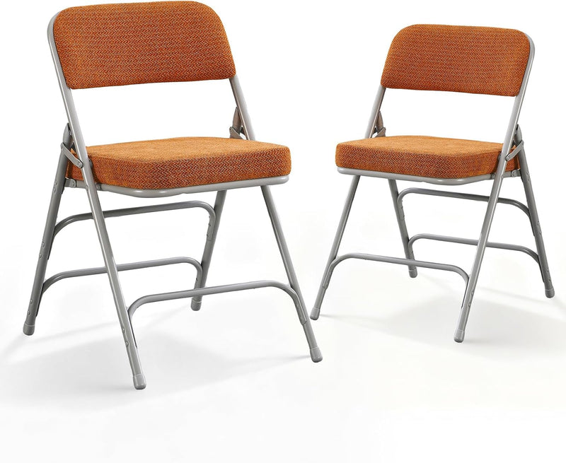 Padded Folding Chair Foldable with Fabic Thick Cushion (2 Pack)