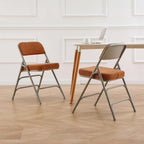 Padded Folding Chair Foldable with Fabic Thick Cushion (2 Pack)