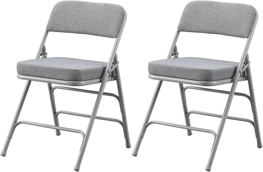 Padded Folding Chair Foldable with Fabic Thick Cushion (2 Pack)
