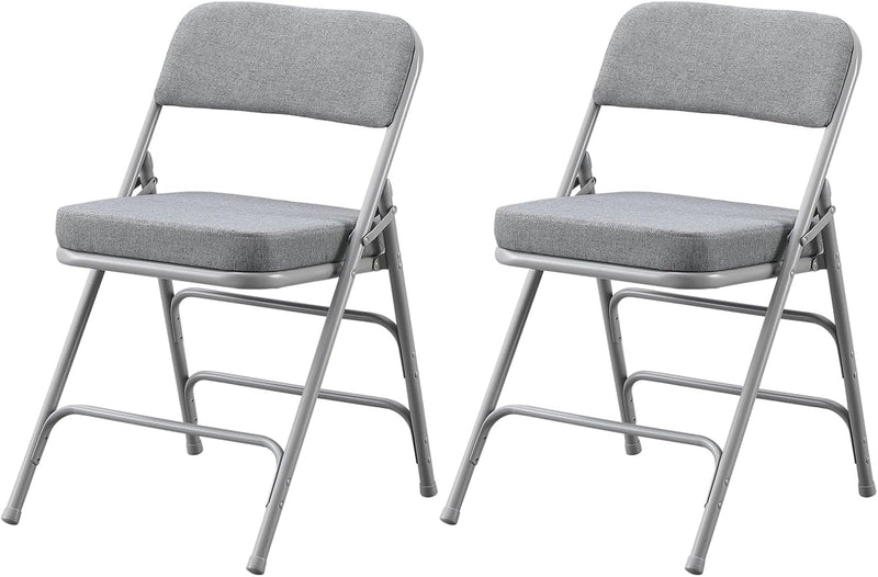 Padded Folding Chair Foldable with Fabic Thick Cushion (2 Pack)
