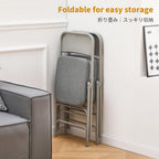 Padded Folding Chair Foldable with Fabic Thick Cushion (2 Pack)