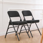 Padded Folding Chair Foldable with Fabic Thick Cushion (2 Pack)