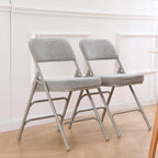 Padded Folding Chair Foldable with Fabic Thick Cushion (2 Pack)
