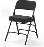 Padded Folding Chair Foldable with Fabic Thick Cushion (2 Pack)