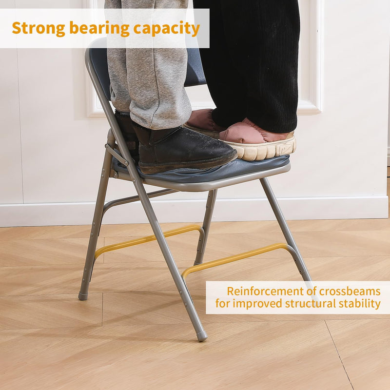 Padded Folding Chair Foldable with Fabic Thick Cushion (2 Pack)
