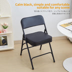 Padded Folding Chair Foldable with Fabic Thick Cushion (2 Pack)
