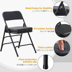 Padded Folding Chair Foldable with Fabic Thick Cushion (2 Pack)