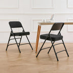 Padded Folding Chair Foldable with Fabic Thick Cushion (2 Pack)