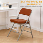 Padded Folding Chair Foldable with Fabic Thick Cushion (2 Pack)