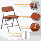 Padded Folding Chair Foldable with Fabic Thick Cushion (2 Pack)