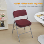Padded Folding Chair Foldable with Fabic Thick Cushion (2 Pack)