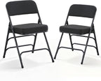 Padded Folding Chair Foldable with Fabic Thick Cushion (2 Pack)