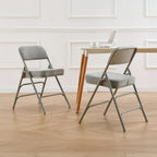 Padded Folding Chair Foldable with Fabic Thick Cushion (2 Pack)