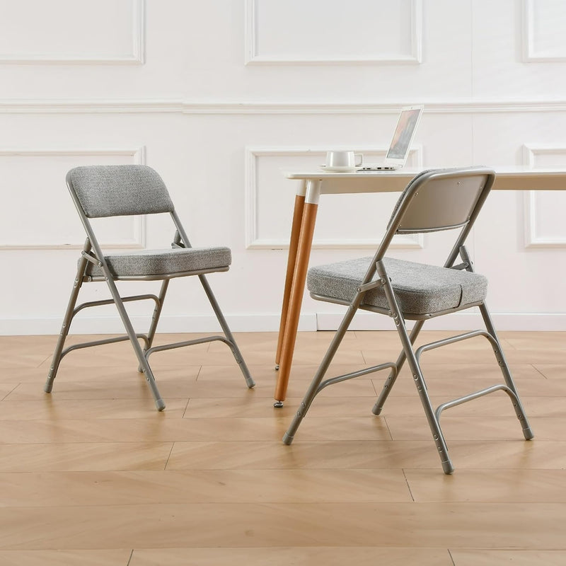 Padded Folding Chair Foldable with Fabic Thick Cushion (2 Pack)