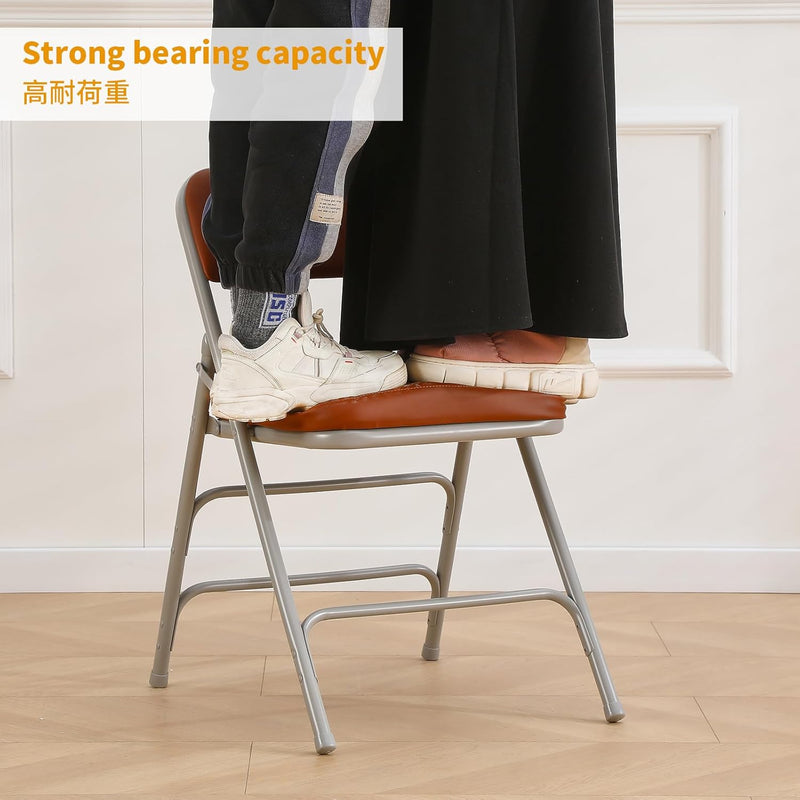 Padded Folding Chair Foldable with Fabic Thick Cushion (2 Pack)