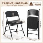 Padded Folding Chair Foldable with Fabic Thick Cushion (2 Pack)