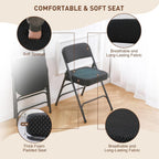 Padded Folding Chair Foldable with Fabic Thick Cushion (2 Pack)