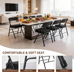 Padded Folding Chair Foldable with Fabic Thick Cushion (2 Pack)