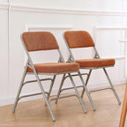 Padded Folding Chair Foldable with Fabic Thick Cushion (2 Pack)