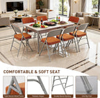 Padded Folding Chair Foldable with Fabic Thick Cushion (2 Pack)