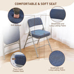 Padded Folding Chair Foldable with Fabic Thick Cushion (2 Pack)
