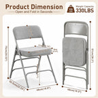 Padded Folding Chair Foldable with Fabic Thick Cushion (2 Pack)