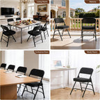 Padded Folding Chair Foldable with Fabic Thick Cushion (2 Pack)