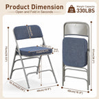 Padded Folding Chair Foldable with Fabic Thick Cushion (2 Pack)