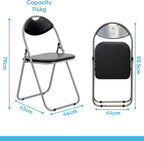 Padded Folding Chair Metal Frame Seat with Cushioned