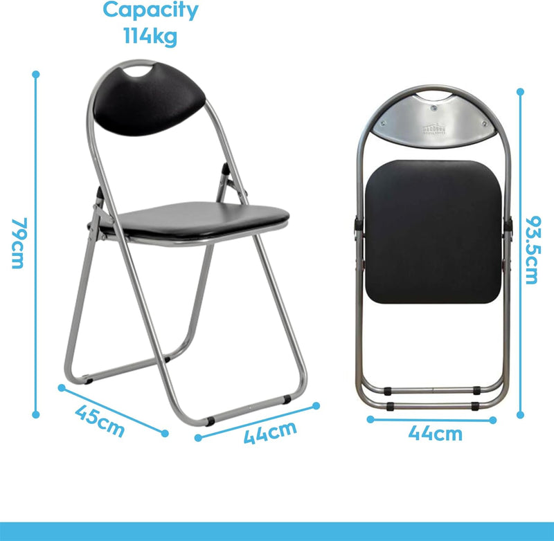Padded Folding Chair Metal Frame Seat with Cushioned
