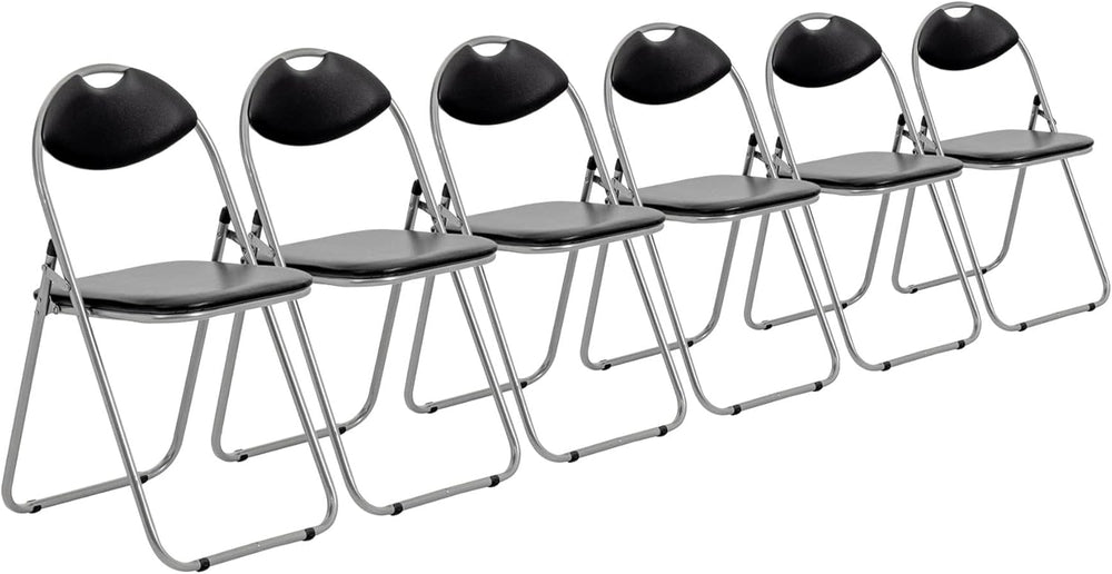 Padded Folding Chair Metal Frame Seat with Cushioned