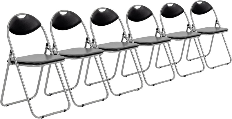 Padded Folding Chair Metal Frame Seat with Cushioned