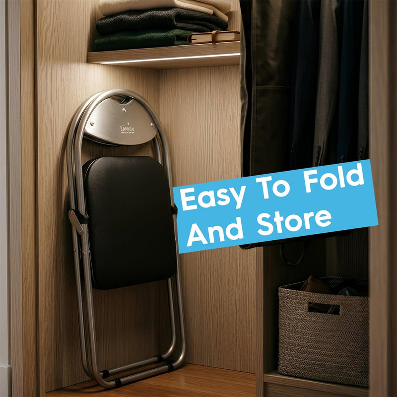 Padded Folding Chair Metal Frame Seat with Cushioned